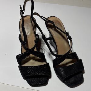 ANTONIO MELANI Black Textured Heels